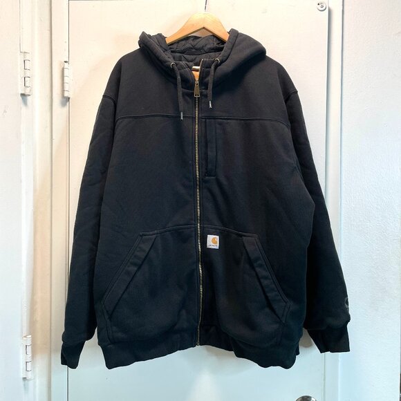Carhartt Other - Men’s Carhartt Size 3XL Black Hooded Flannel Lined Canvas Work Jacket